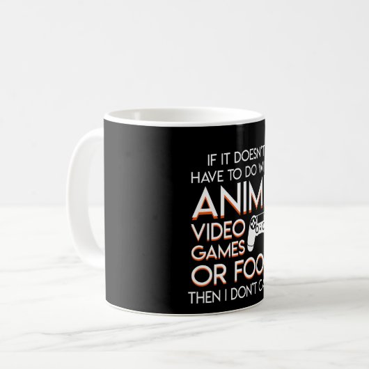 食糧が気にしない日本製アニメのビデオゲームを持っていません コーヒーマグカップ (正面左)
