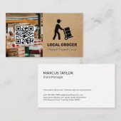 食糧の配達 | 農家市場 | QRコード 名刺 (正面/裏面)