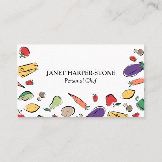 食糧は|の個人的なシェフを落書きします 名刺 (正面)