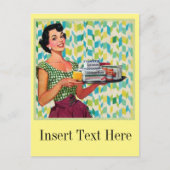 食糧を握っているレトロのヴィンテージの50年代の主婦 ポストカード (正面)