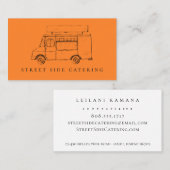 食糧トラックのオレンジ名刺 名刺 (正面/裏面)