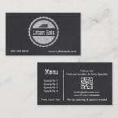 食糧トラックの黒板の名刺のテンプレート 名刺 (正面/裏面)