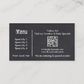 食糧トラックの黒板の名刺のテンプレート 名刺 (裏面)