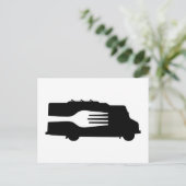 食糧トラック: 側面かフォーク(黒か白) ポストカード (スタンド正面)