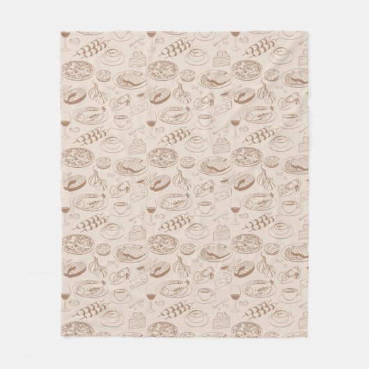 食糧パターン3 フリースブランケット (正面)