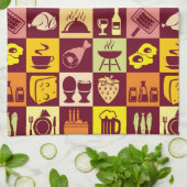 食糧パターン キッチンタオル (折り畳み)