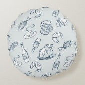 食糧パターン ラウンドクッション (裏面)