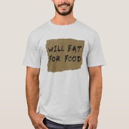 食糧ボール紙の印のために食べます Tシャツ