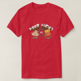 食糧戦い! ゆで団子対フライドポテトのおもしろいなしゃれ Tシャツ