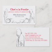 食糧炊事用具のシェフのケイタリングビジネスカード 名刺 (正面/裏面)