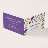 食糧落書き-紫色の手製の食糧こつのラベル 名刺 (外部)