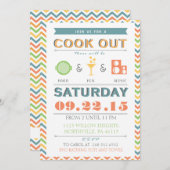 食糧、おもしろいおよび音楽バーベキューの (BBQ)Cookoutの招待 招待状 (正面/裏面)