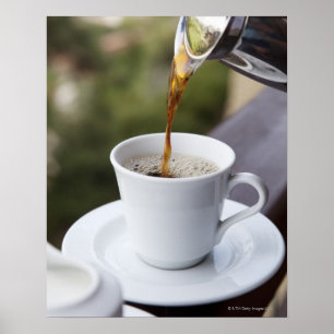 食糧、食糧および飲み物のコーヒーは、Carafe注ぎます、 ポスター
