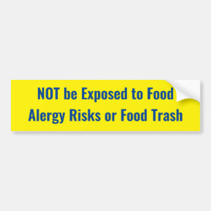 食糧Alergyの危険または食糧印に露出されないため バンパーステッカー