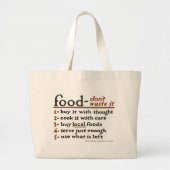 "食糧Don't無駄それ"ジャンボトートバック ラージトートバッグ (正面)