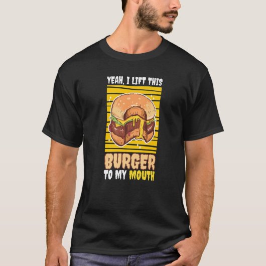 食肉パティおいしい美味しいチーズバーガー Tシャツ (正面)