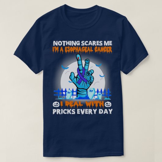 食道がん認識度は何も怖くない Tシャツ (デザイン正面)