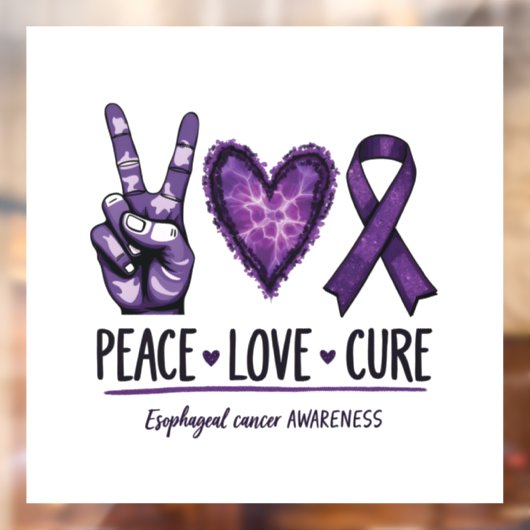 食道がん認識度片パープルリボン ウィンドウサイン (シート2)