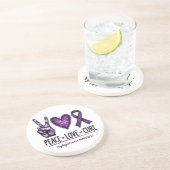 食道がん認識度片パープルリボン コースター (側面)