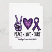 食道がん認識度片パープルリボン 招待状 (正面/裏面)