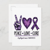 食道がん認識度片パープルリボン 案内ポストカード (正面/裏面)