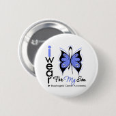 食道がんI衣服バタフライリボンソン 缶バッジ (正面&裏面)