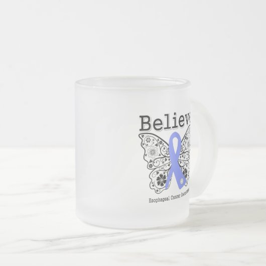 -食道の蟹座の蝶を信じて下さい フロストグラスマグカップ (正面右)