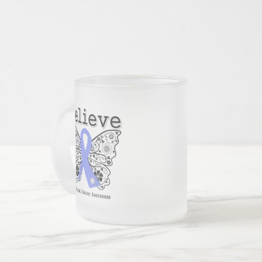 -食道の蟹座の蝶を信じて下さい フロストグラスマグカップ (正面左)