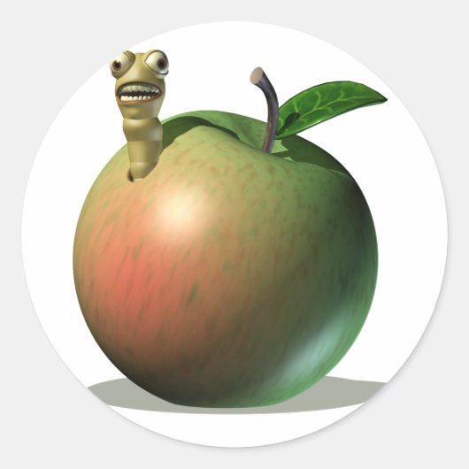 食食べべ物のリンゴ ラウンドシール (正面)