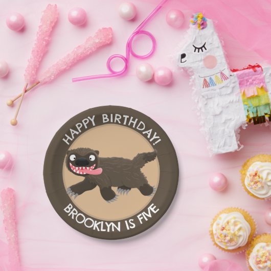 飢えおもしろいた狼のパーソナライズされた誕生日 ペーパープレート (パーティー)