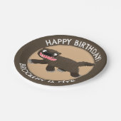 飢えおもしろいた狼のパーソナライズされた誕生日 ペーパープレート (アングル)