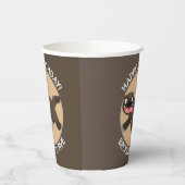 飢えおもしろいた狼のパーソナライズされた誕生日 紙コップ (左)