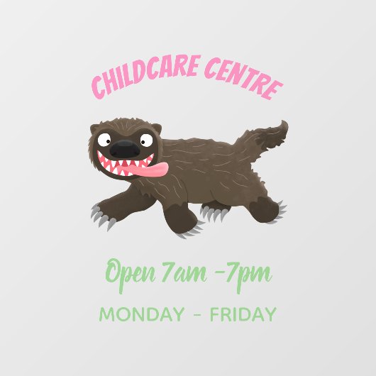 飢えおもしろいた狼の動物漫画 ウィンドウサイン (シート)