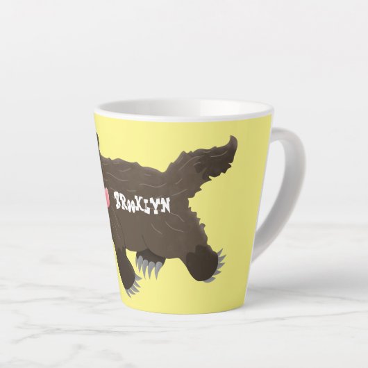 飢えおもしろいた狼の動物漫画 カフェラテマグ (右アングル)