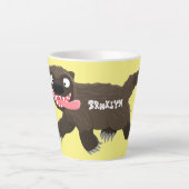 飢えおもしろいた狼の動物漫画 カフェラテマグ (正面)