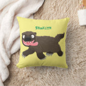 飢えおもしろいた狼の動物漫画 クッション (ブランケット)