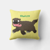 飢えおもしろいた狼の動物漫画 クッション (裏面)