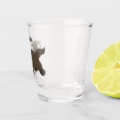 飢えおもしろいた狼の動物漫画 ショットグラス (右)