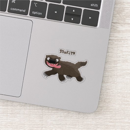 飢えおもしろいた狼の動物漫画 シール (詳細)