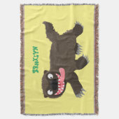 飢えおもしろいた狼の動物漫画 スローブランケット (正面縦)