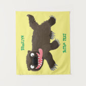 飢えおもしろいた狼の動物漫画 タペストリー (正面)