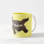 飢えおもしろいた狼の動物漫画 ツートーンマグカップ (正面右)