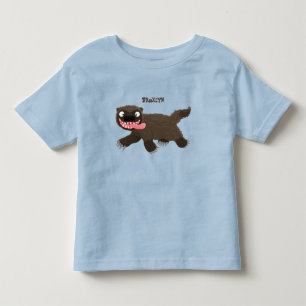 飢えおもしろいた狼の動物漫画 トドラーTシャツ