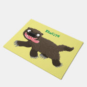 飢えおもしろいた狼の動物漫画 ドアマット (アングル)