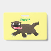 飢えおもしろいた狼の動物漫画 バッジ (裏面)