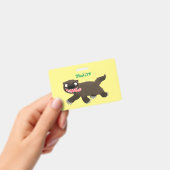 飢えおもしろいた狼の動物漫画 バッジ (手持ち)