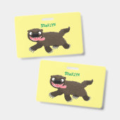 飢えおもしろいた狼の動物漫画 バッジ (正面＆裏面)