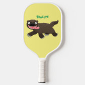 飢えおもしろいた狼の動物漫画 ピックルボールラケット (裏面)