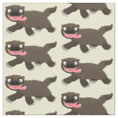 飢えおもしろいた狼の動物漫画 ファブリック (クローズアップ)