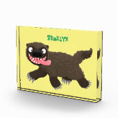 飢えおもしろいた狼の動物漫画 フォトブロック (右)